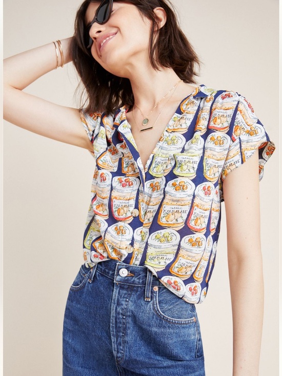 Anthropologie Tops - Anthropologie button down. Jelly jars.